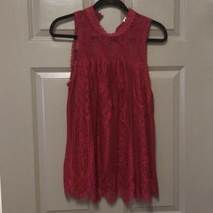 Wine-burgundy Lace Top